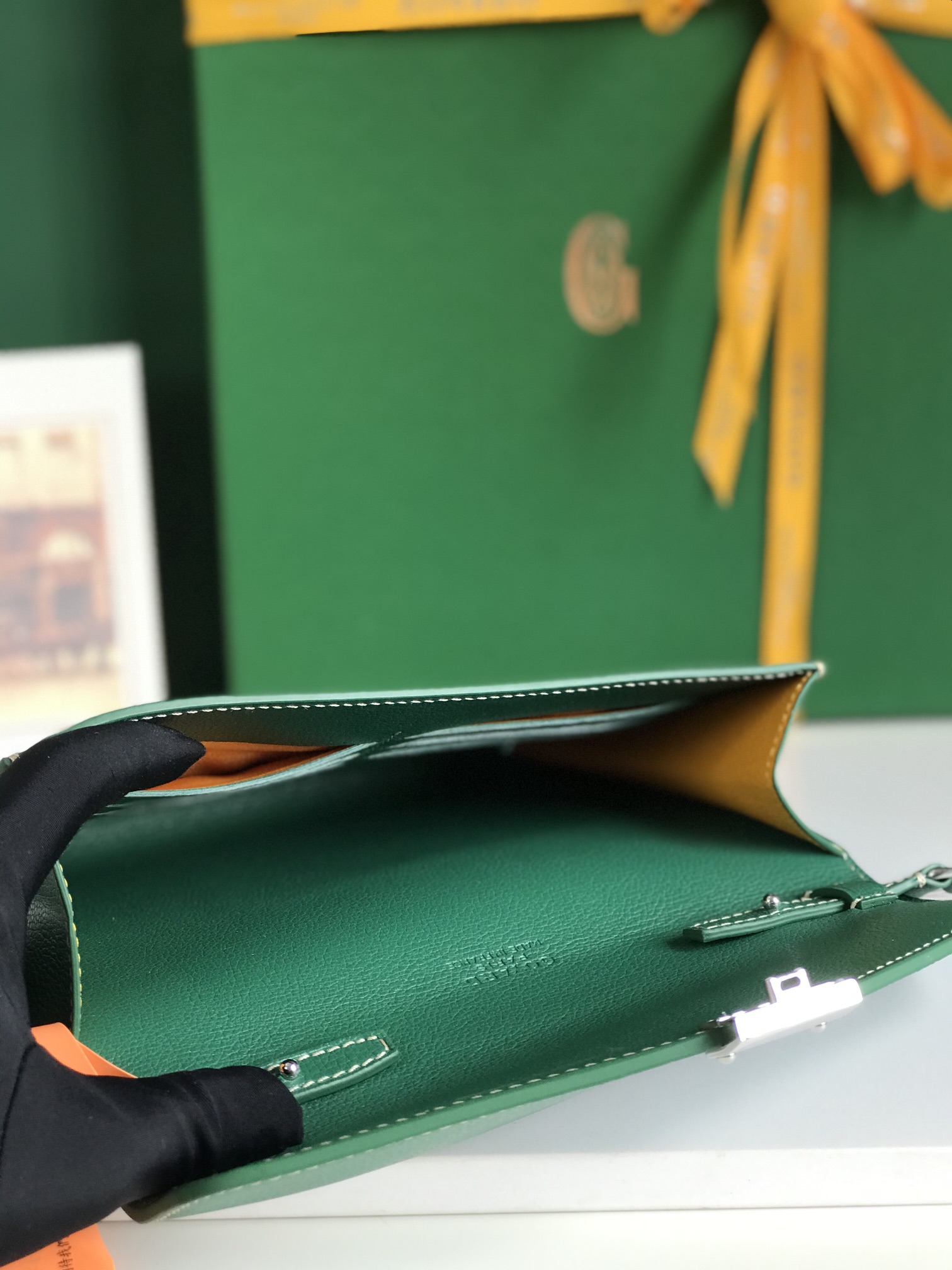Goyard Green Goyardine Coated Canvas and Leather