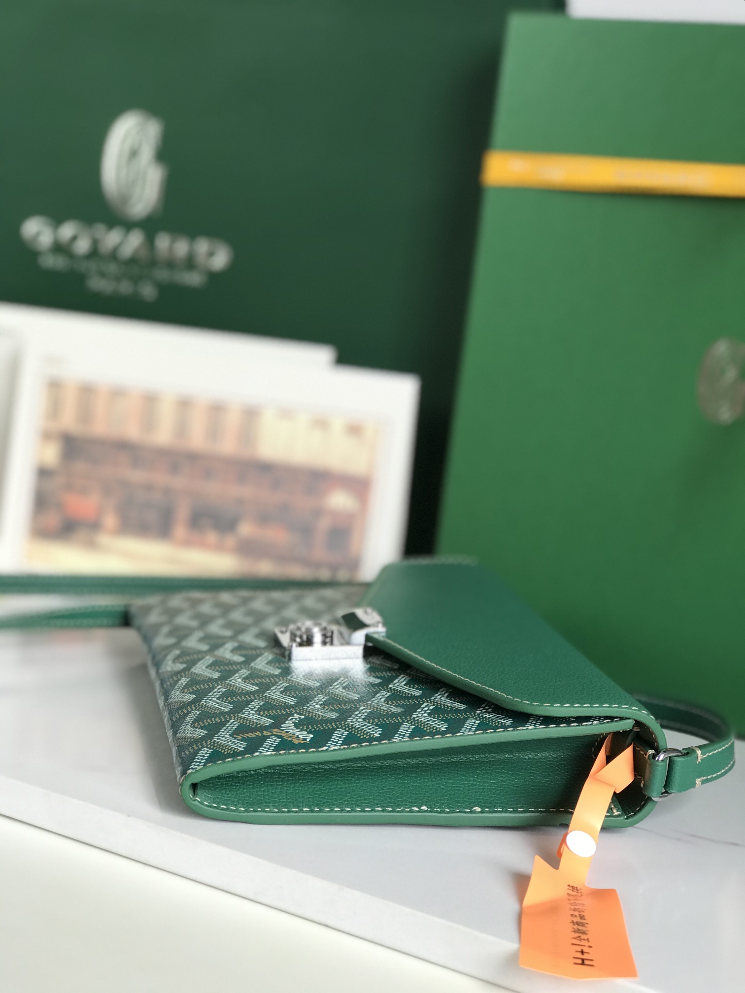 Goyard Green Goyardine Coated Canvas and Leather