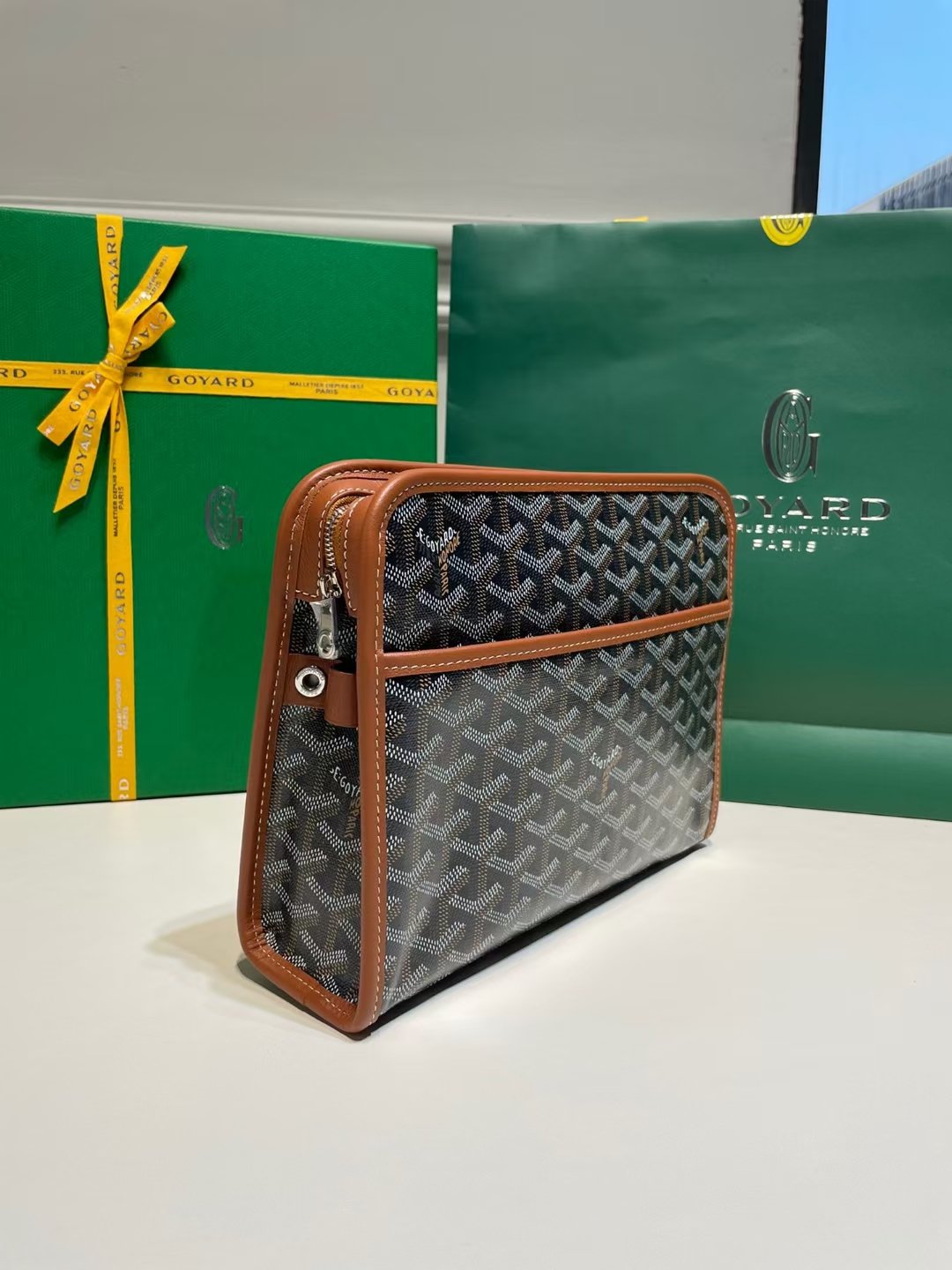 Goyard Jouvence Toiletry Bag Black&Tan