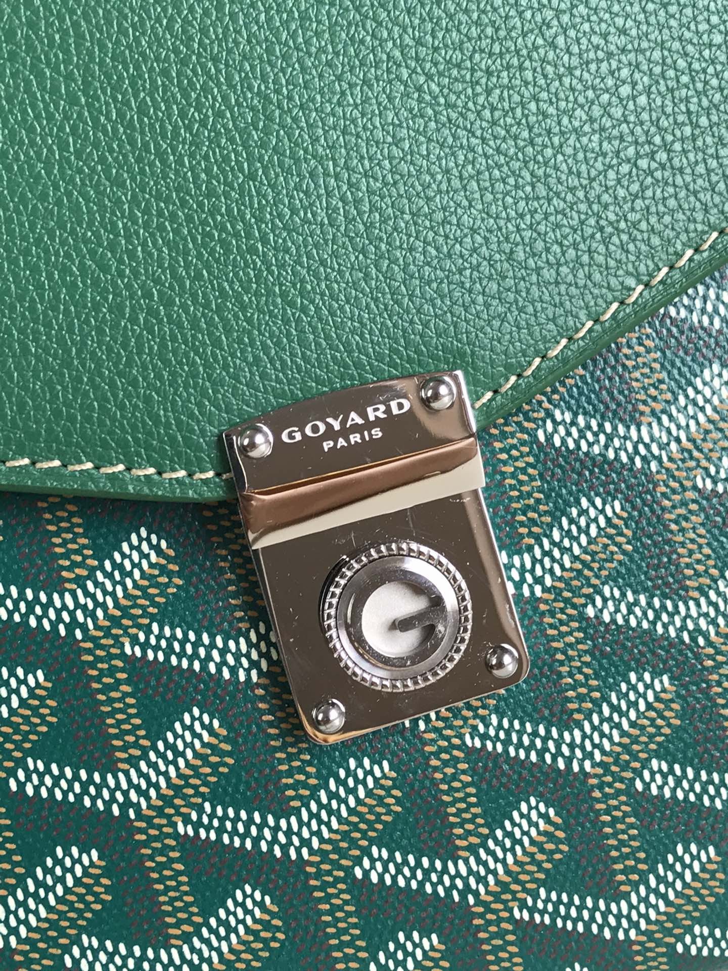Goyard Green Goyardine Coated Canvas and Leather