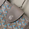 Goyard luxury leather bag in blue and beige with top handles