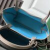 Goyard luxury leather bag in blue and beige with top handles