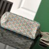 Goyard luxury leather bag in blue and beige with top handles