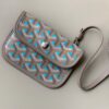Goyard luxury leather bag in blue and beige with top handles