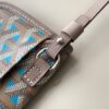 Goyard luxury leather bag in blue and beige with top handles
