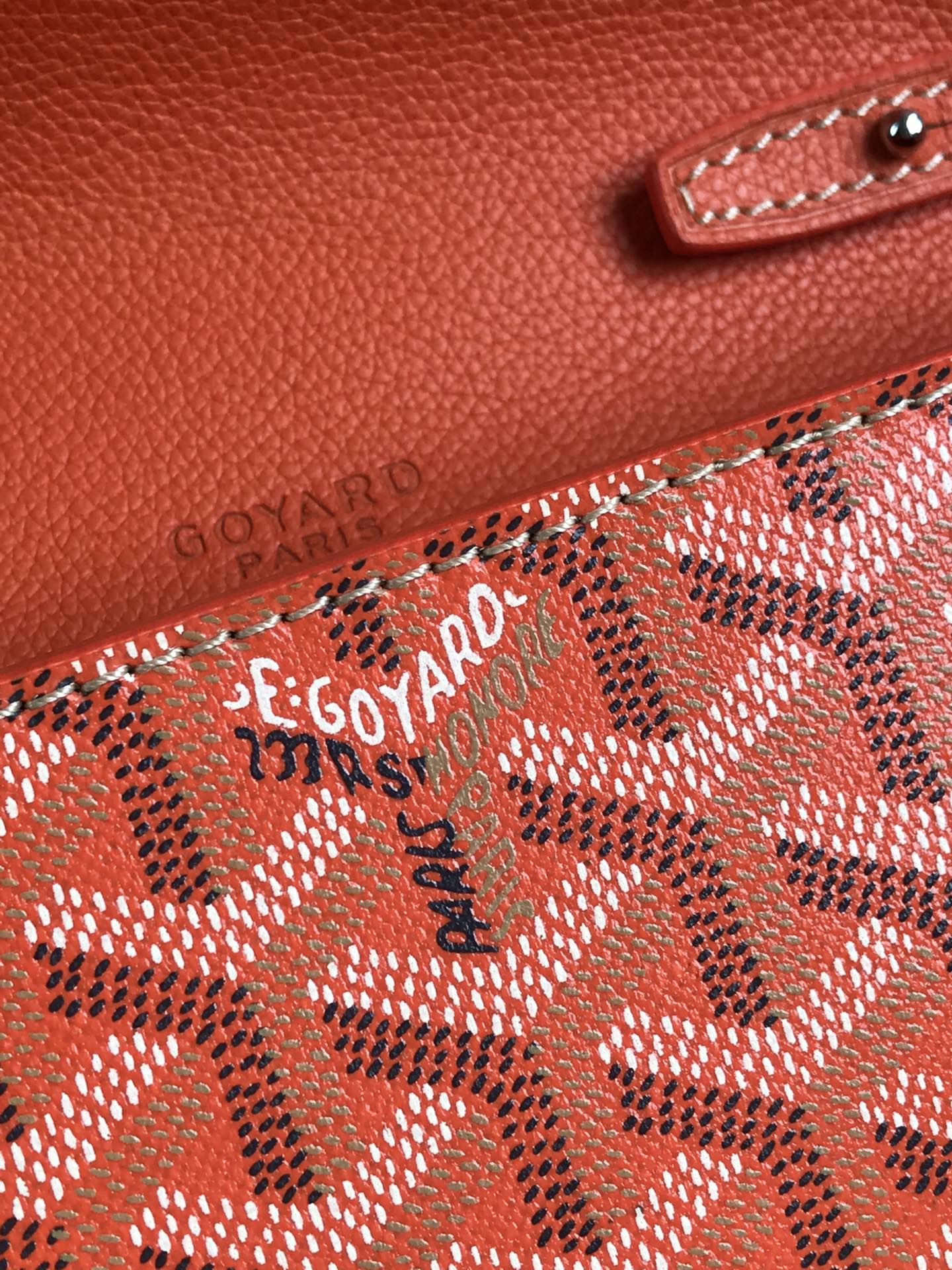 GOYARD Goyardine Calfskin Chypre Wallet Pouch orange