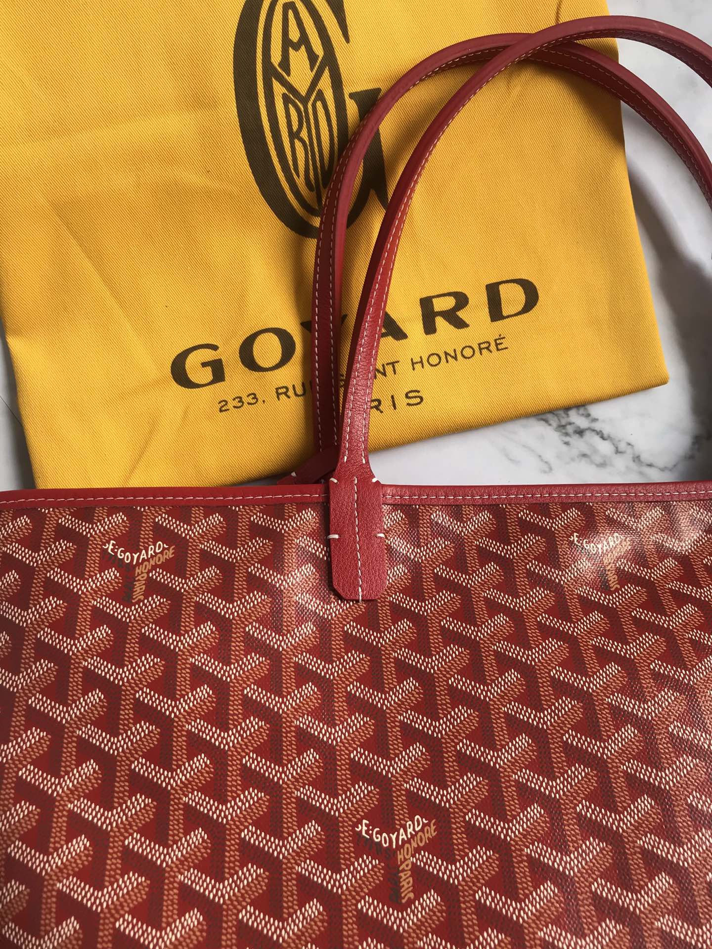Goyard red Goyardine Coated Canvas and Leather ...