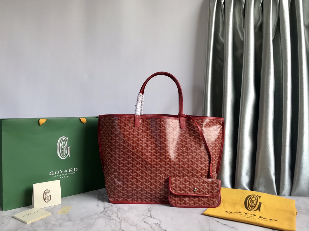 Goyard red Goyardine Coated Canvas and Leather …