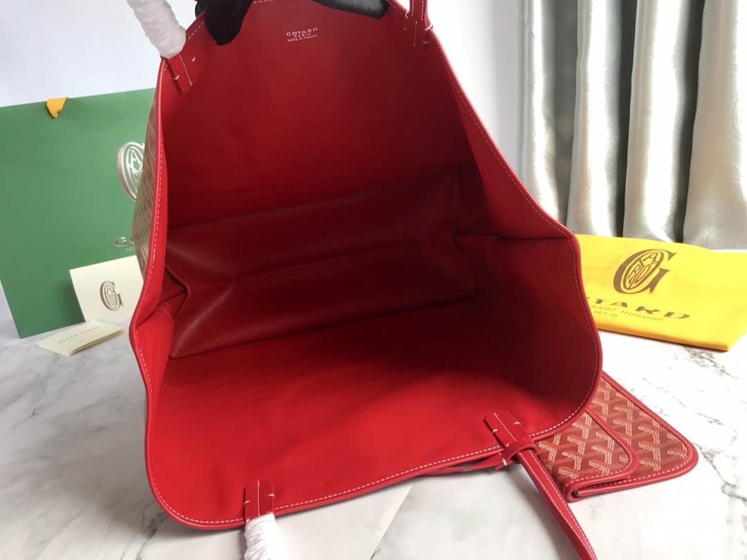 Goyard red Goyardine Coated Canvas and Leather ...