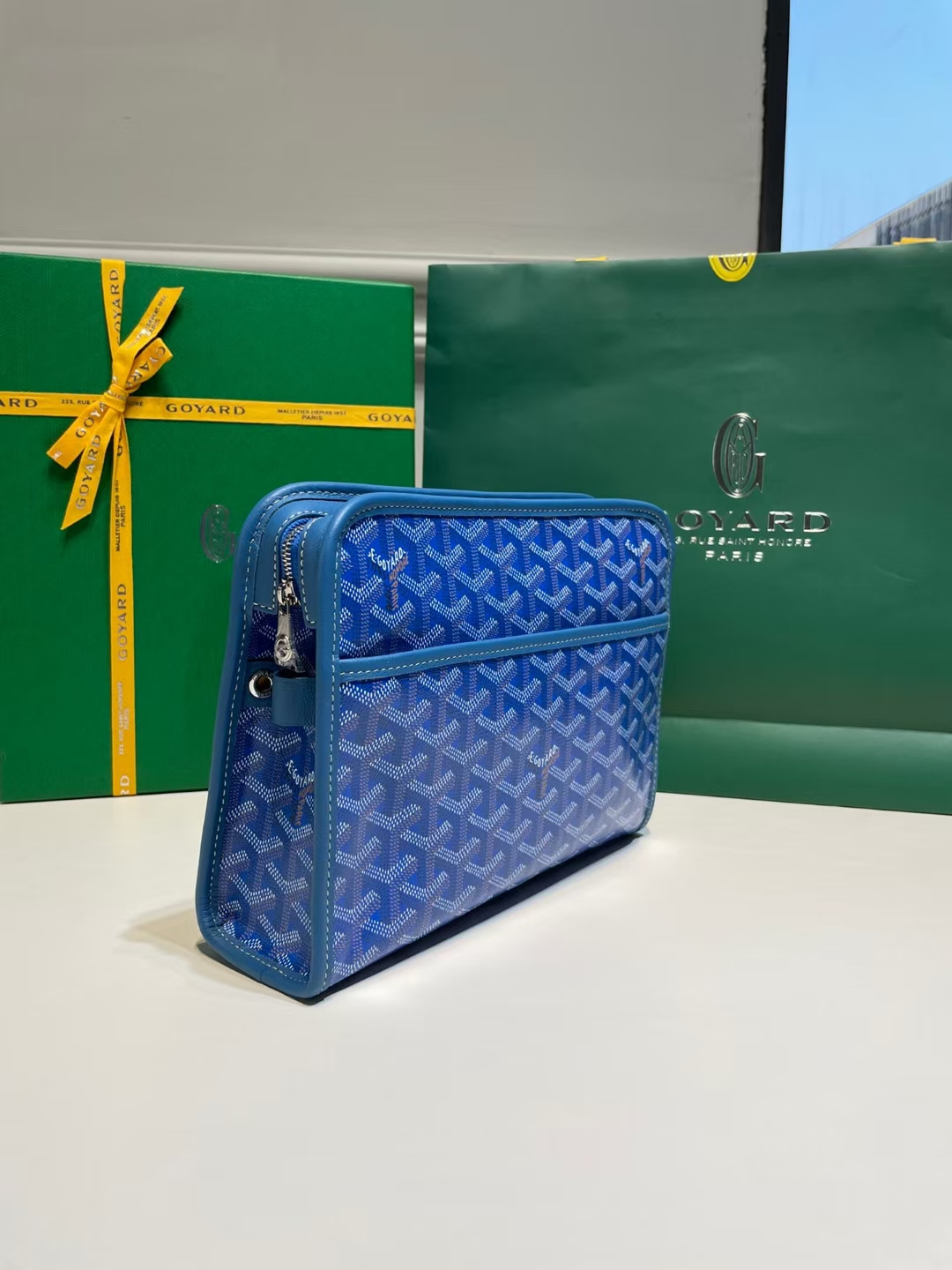 GOYARD Goyardine Jouvence Toiletry Pouch blue