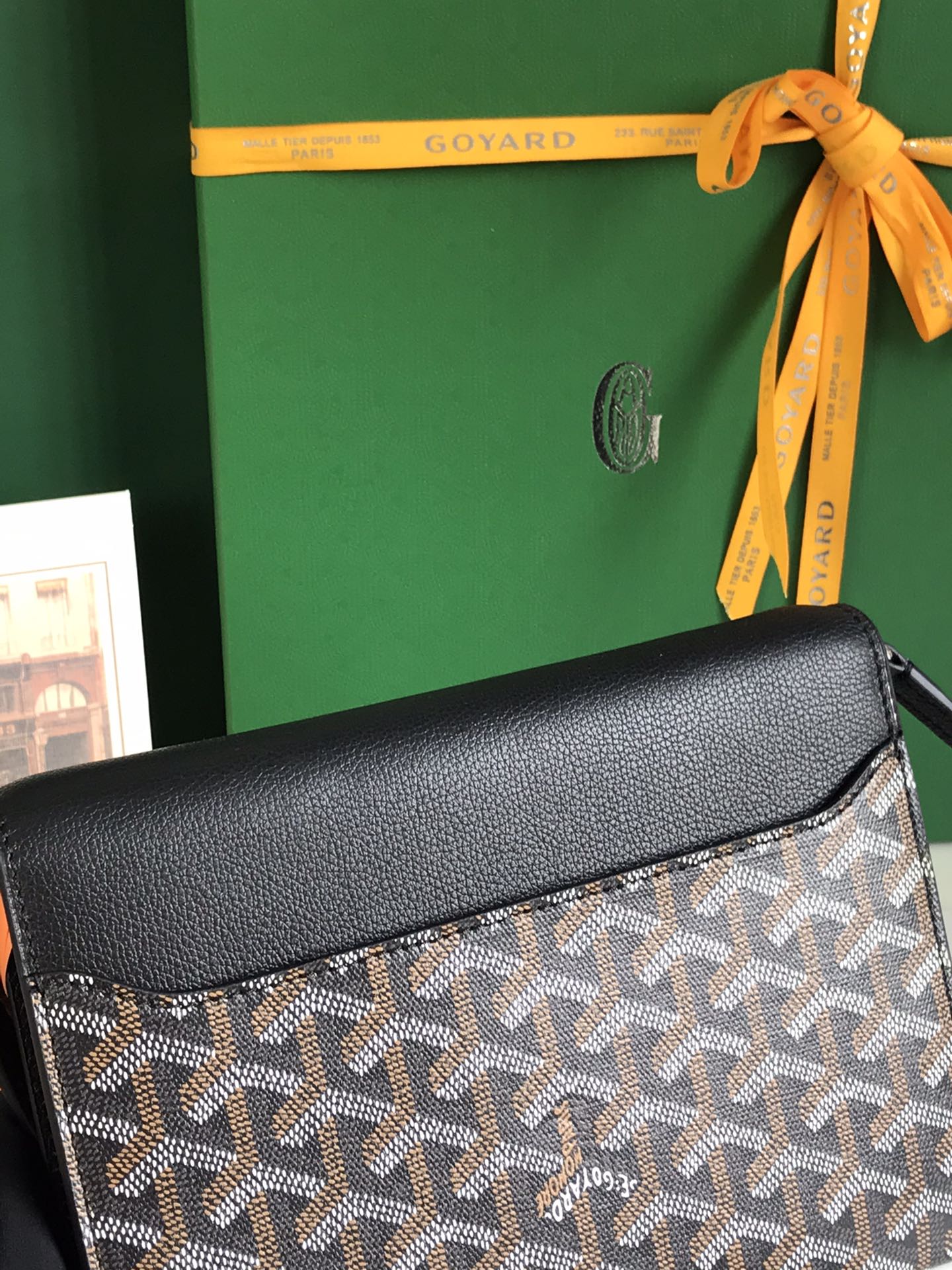 Goyard Black Goyardine Canvas Chypre Wallet Pouch Cloth
