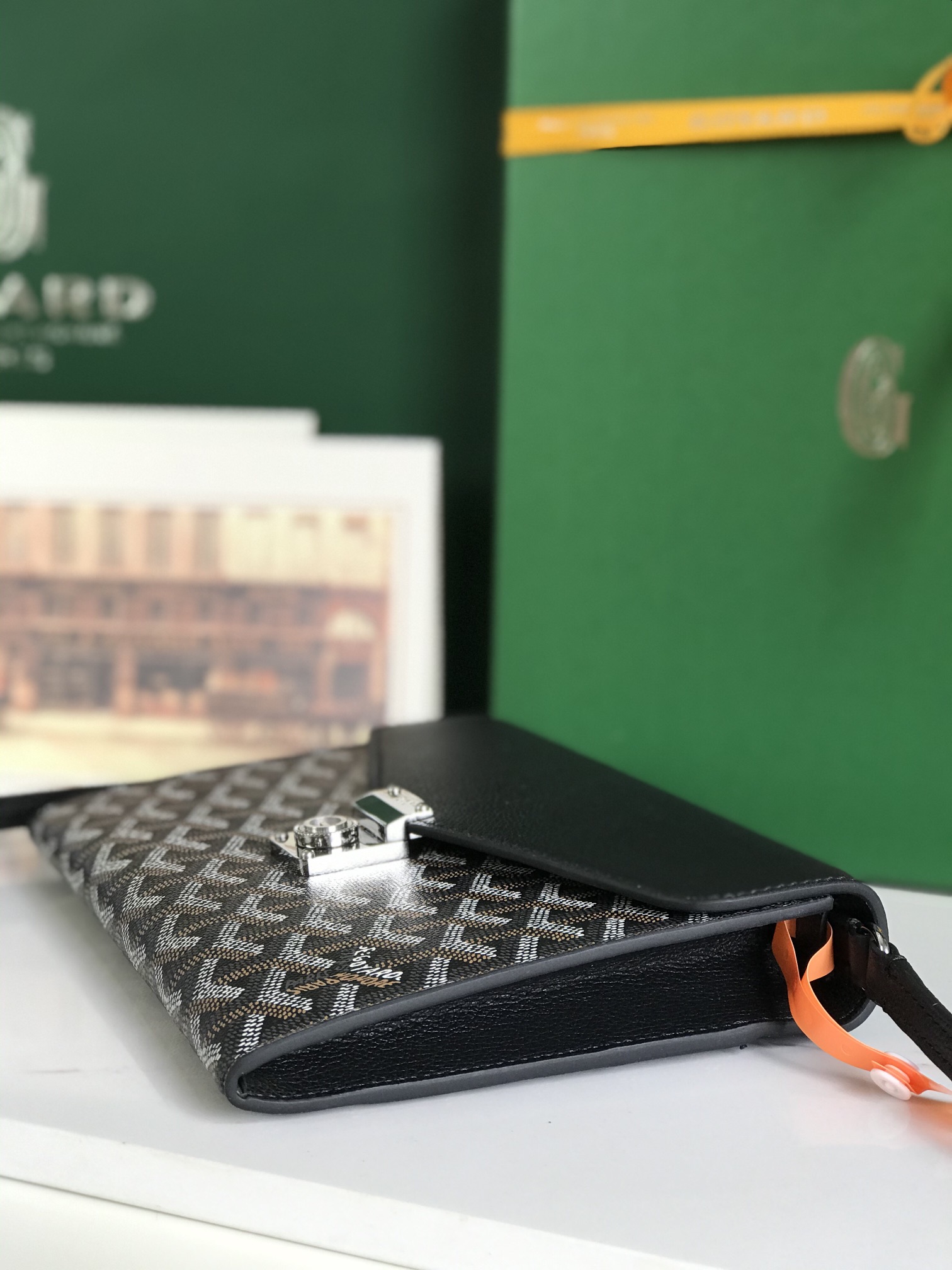 Goyard Black Goyardine Canvas Chypre Wallet Pouch Cloth