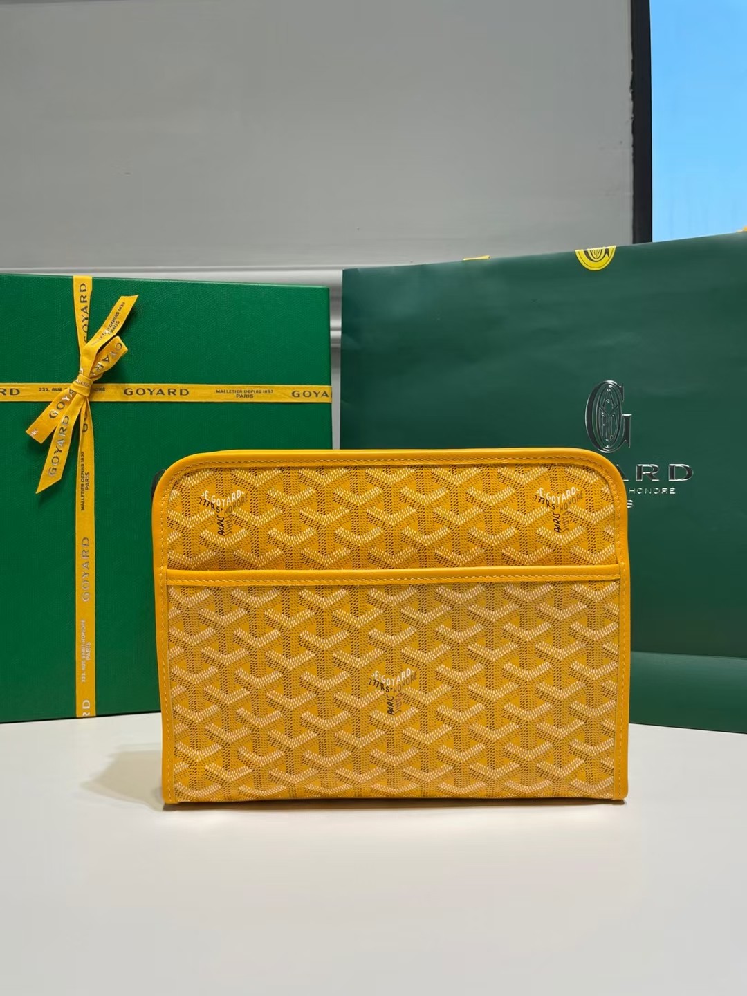 GOYARD Goyardine Jouvence Toiletry Pouch yellow