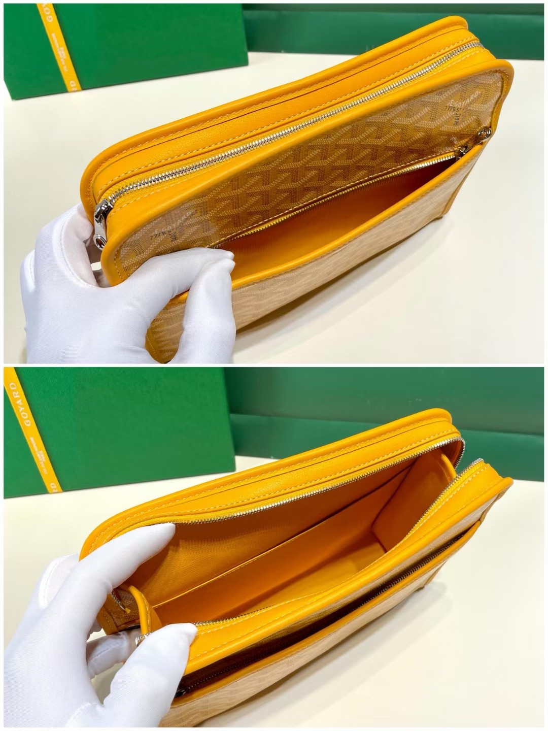 GOYARD Goyardine Jouvence Toiletry Pouch yellow