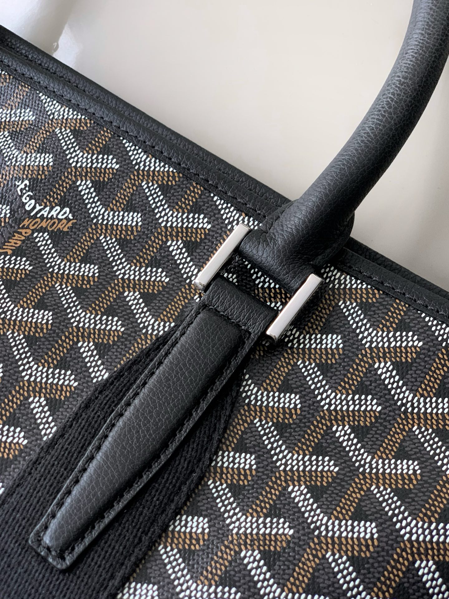 GOYARD Goyardine Calfskin Morvan Document Case black
