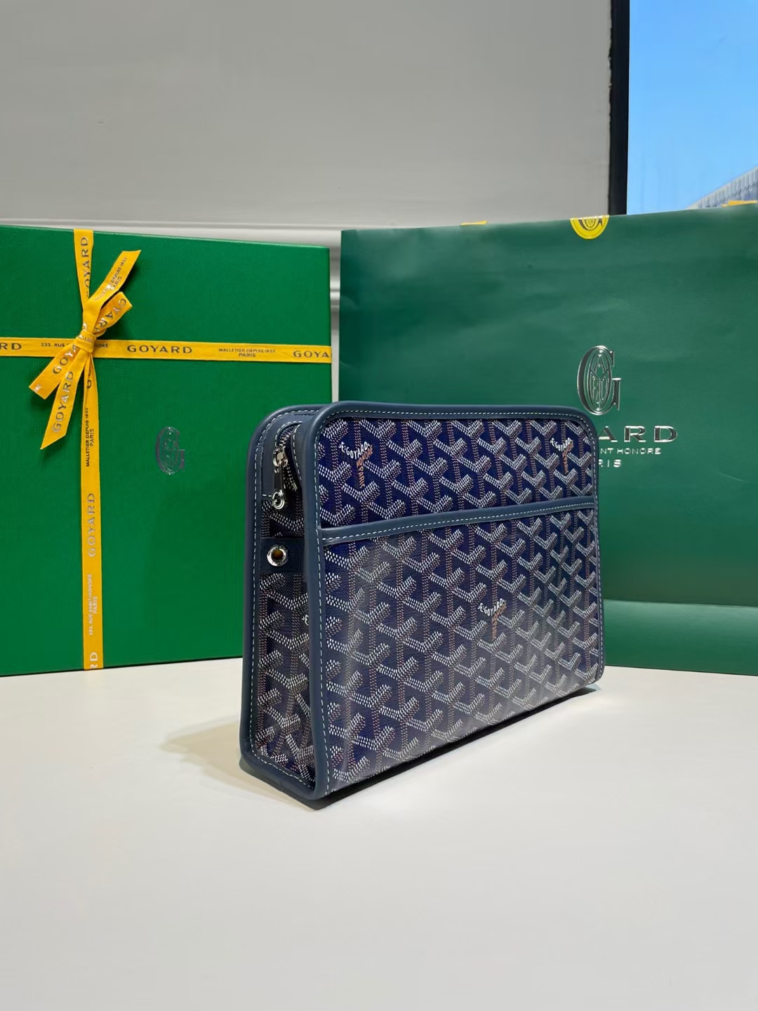 GOYARD Goyardine Jouvence Toiletry Pouch blue
