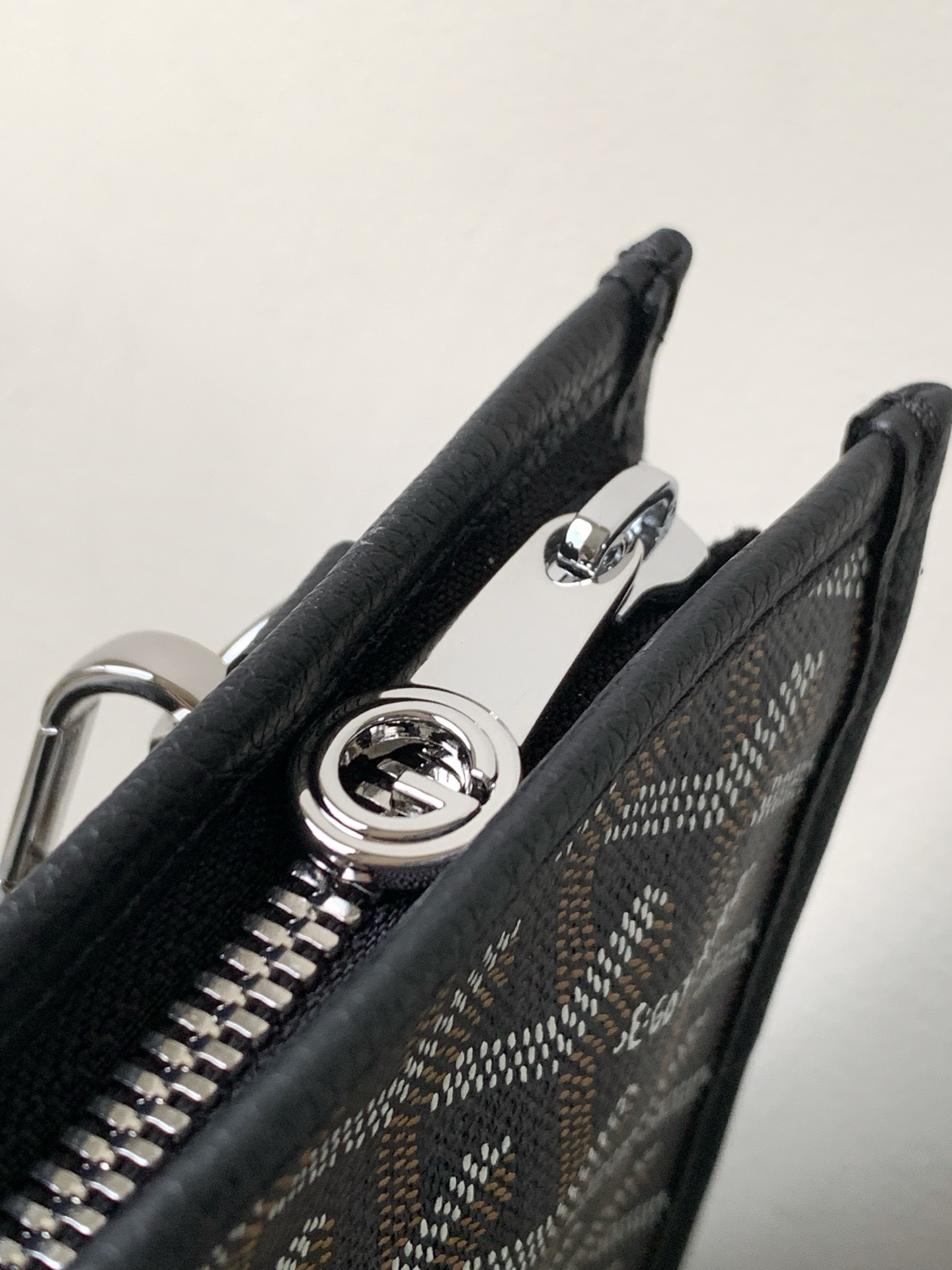 GOYARD Goyardine Calfskin Morvan Document Case black