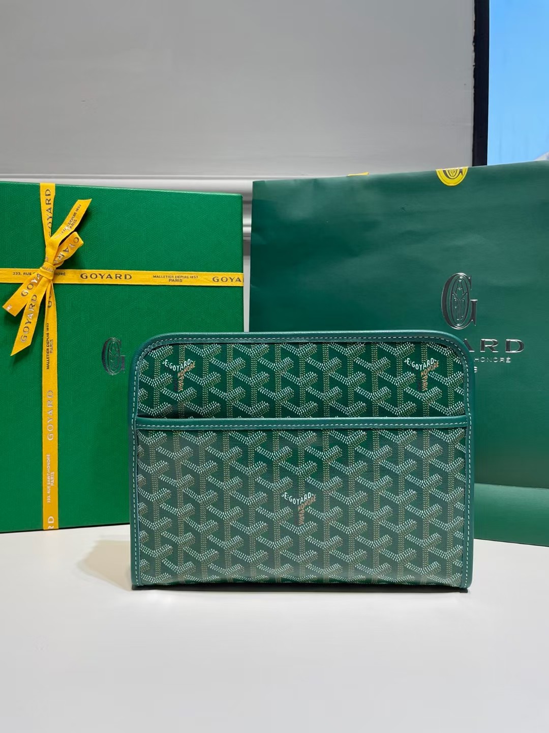 GOYARD Goyardine Jouvence Toiletry Pouch Green 1029213
