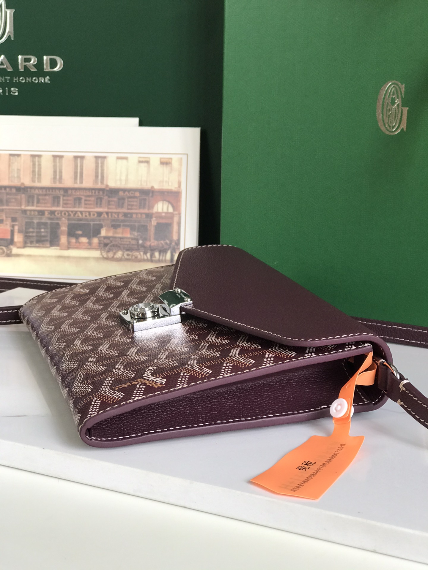 Goyard Goyardine Burgundy Chypre Wallet-Pouch Palladium Hardware