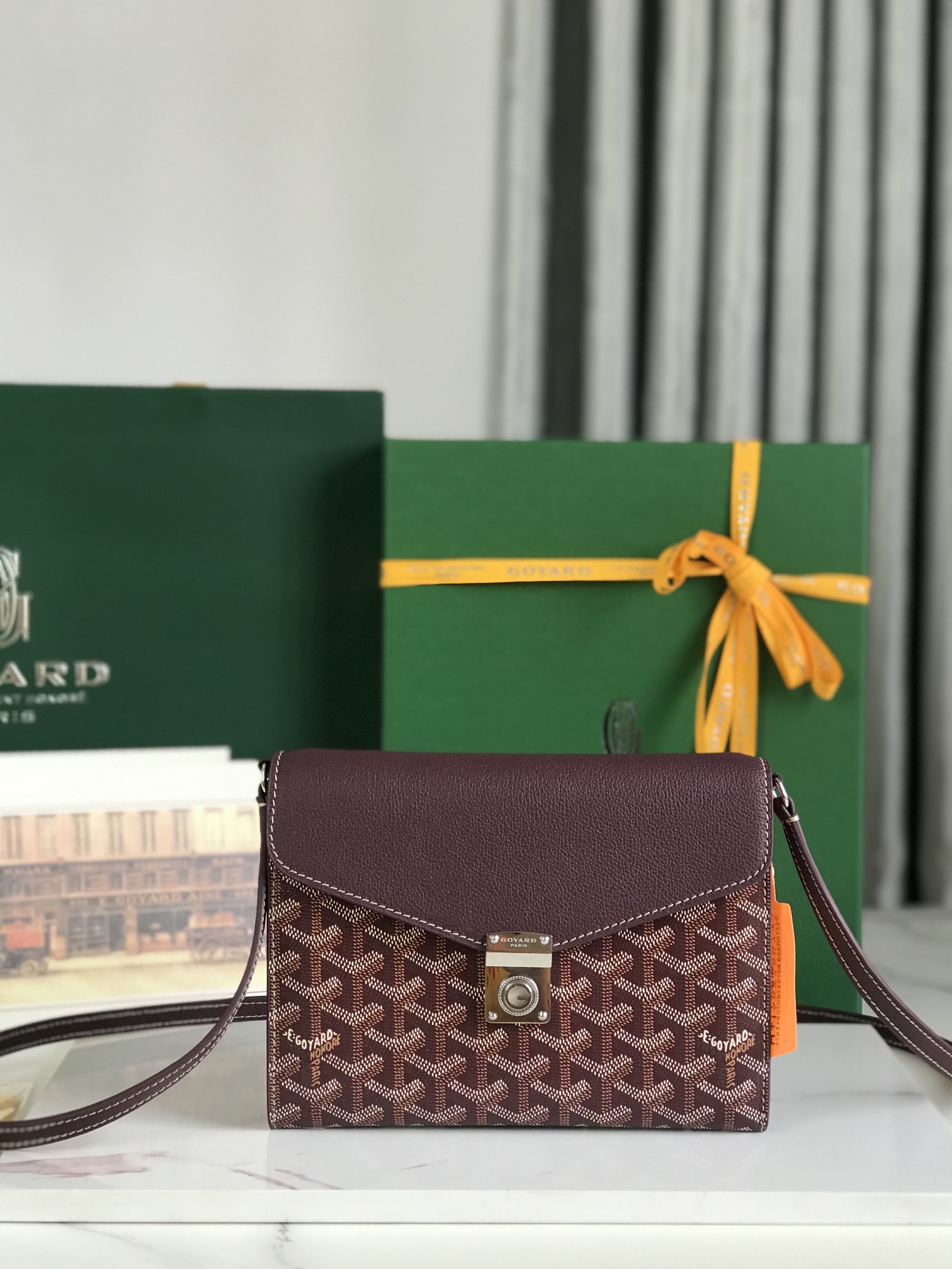 Goyard Goyardine Burgundy Chypre Wallet-Pouch Palladium Hardware