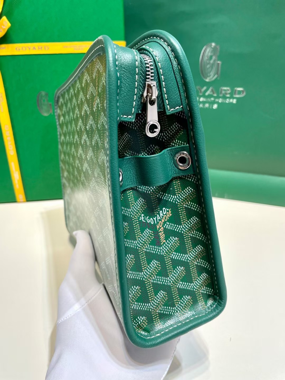 GOYARD Goyardine Jouvence Toiletry Pouch Green 1029213