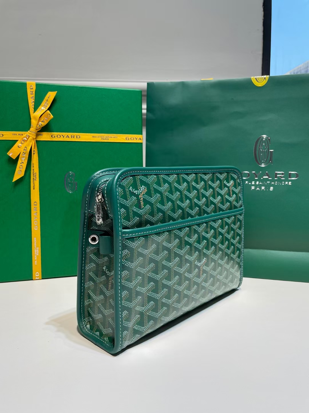 GOYARD Goyardine Jouvence Toiletry Pouch Green 1029213
