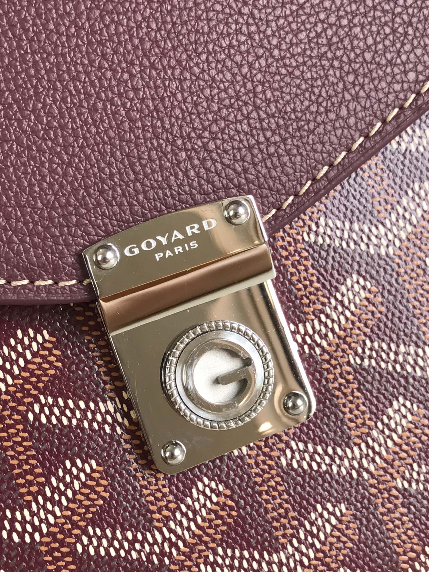 Goyard Goyardine Burgundy Chypre Wallet-Pouch Palladium Hardware