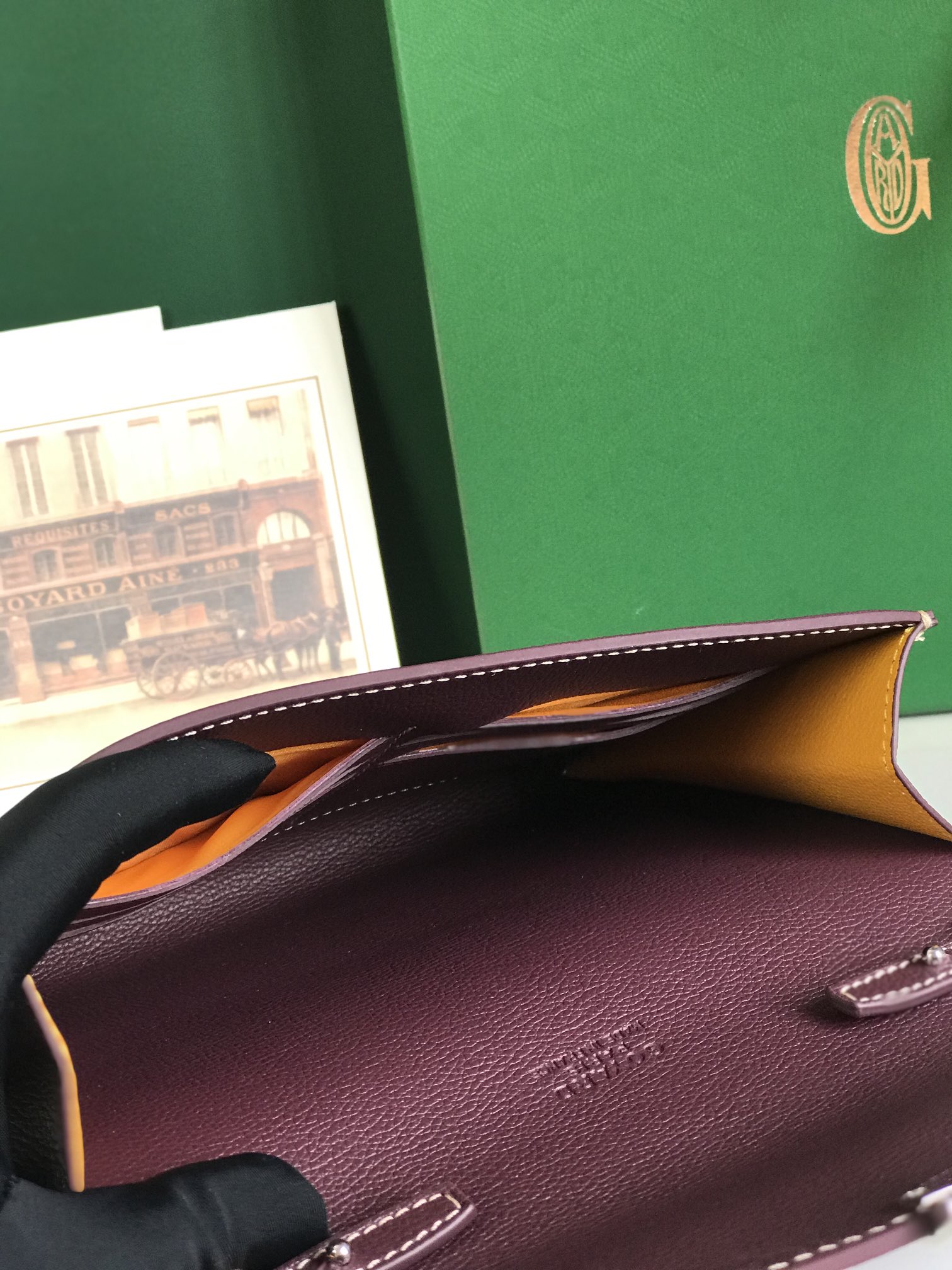 Goyard Goyardine Burgundy Chypre Wallet-Pouch Palladium Hardware