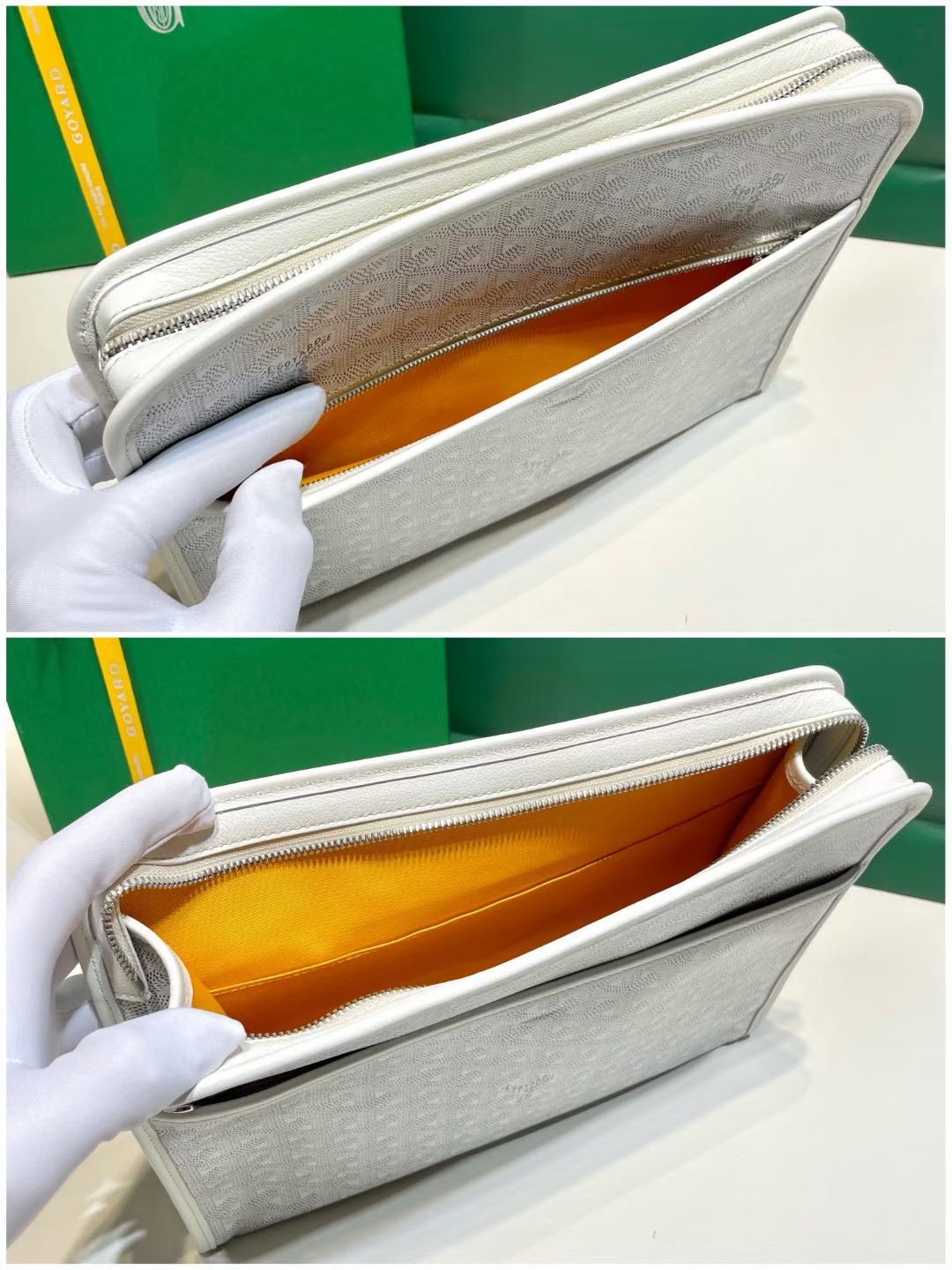Goyard White Jouvence GM Toiletry Bag