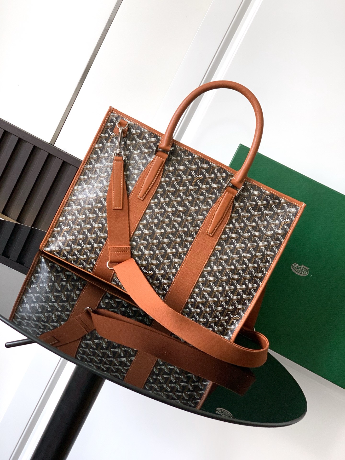GOYARD Goyardine Calfskin Morvan Document Case brown