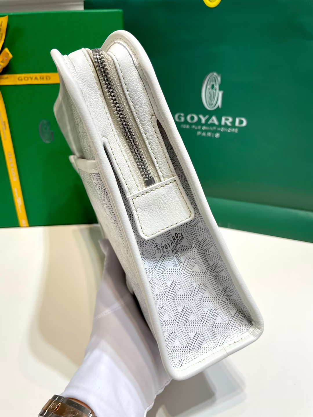 Goyard White Jouvence GM Toiletry Bag