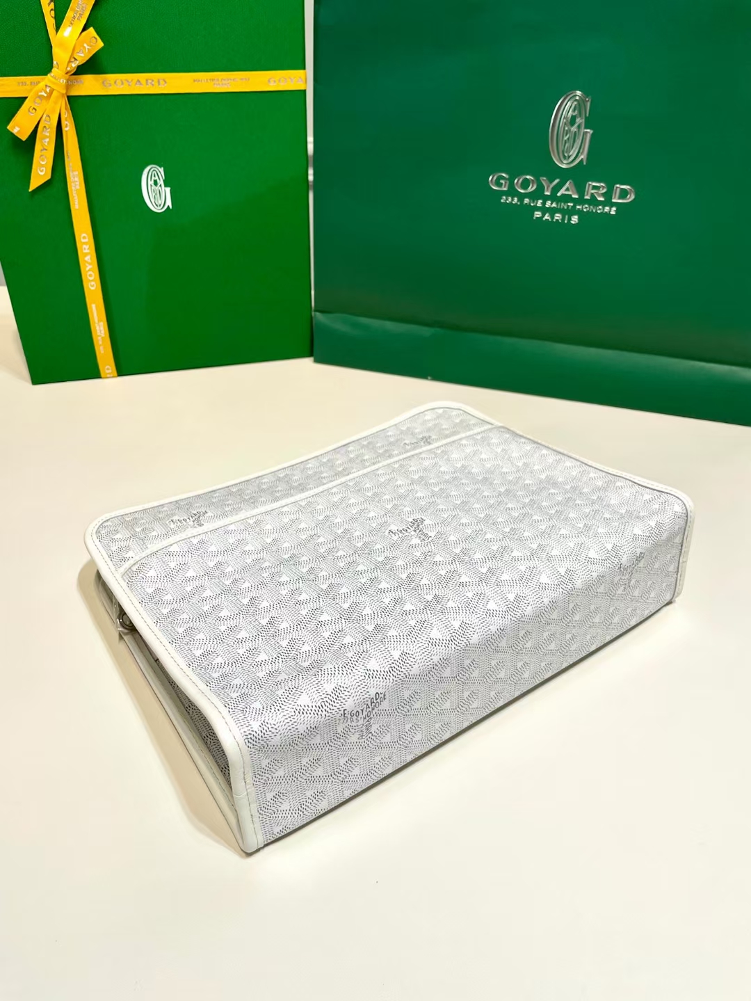 Goyard White Jouvence GM Toiletry Bag