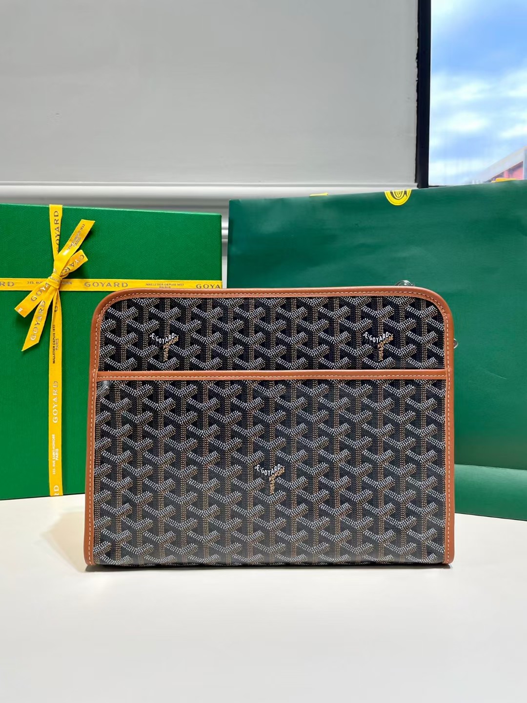 Goyard Jouvence MM Washbag Brown Clutch