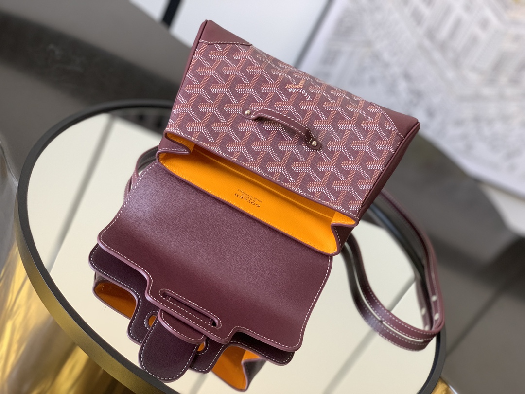Goyard Saigon Souple Mini Burgundy Goyardine Palladium