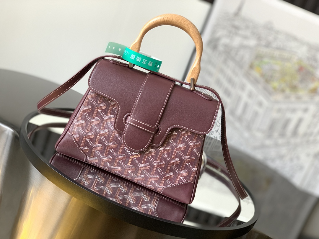 Goyard Saigon Souple Mini Burgundy Goyardine Palladium