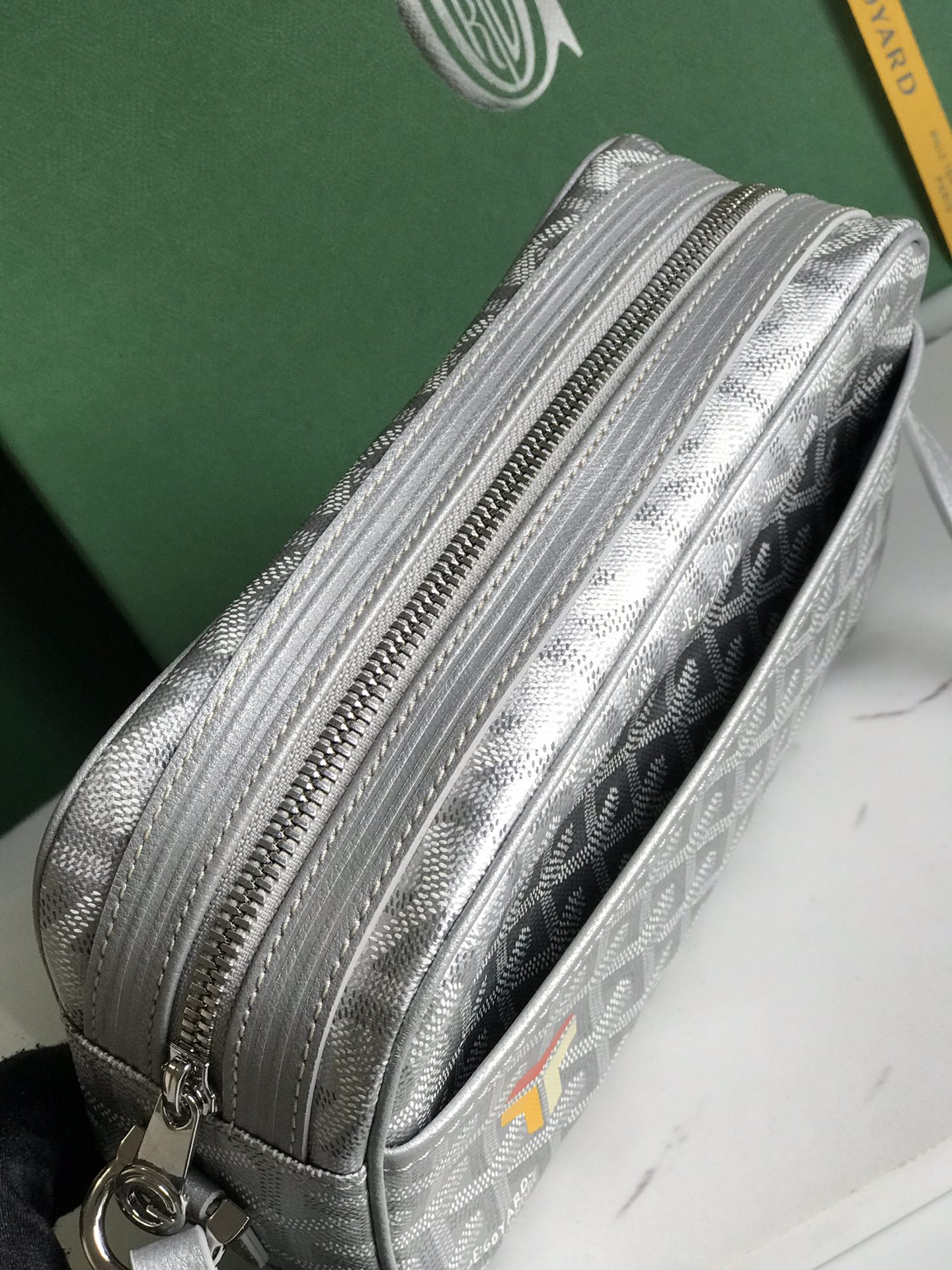 Goyard Cup Vert PM Shoulder Bag gray Leather Cloth