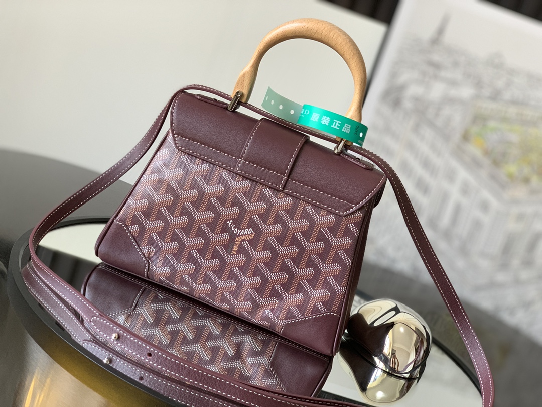 Goyard Saigon Souple Mini Burgundy Goyardine Palladium