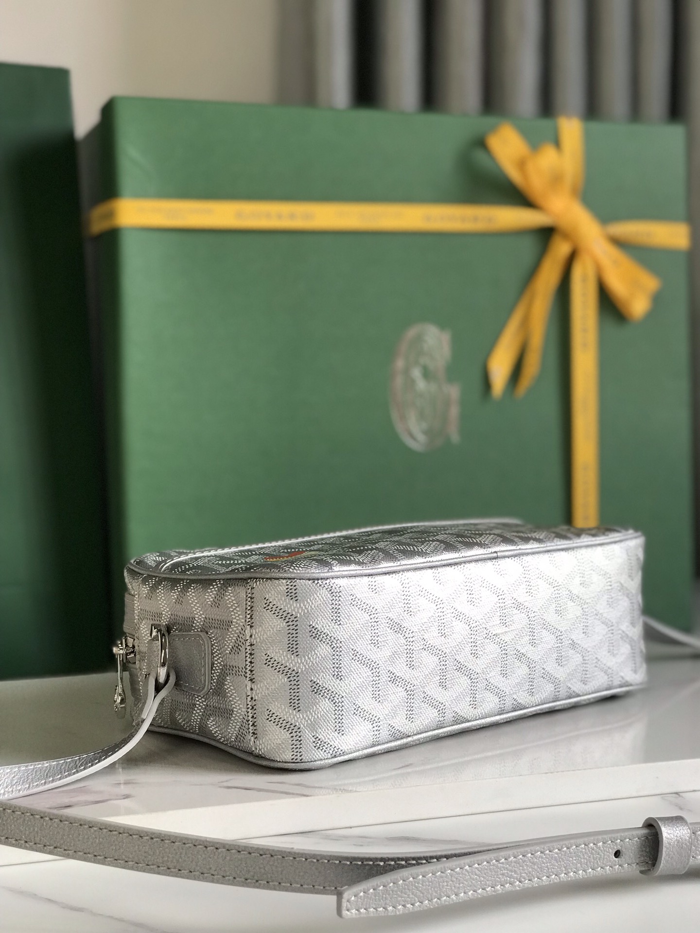 Goyard Cup Vert PM Shoulder Bag gray Leather Cloth