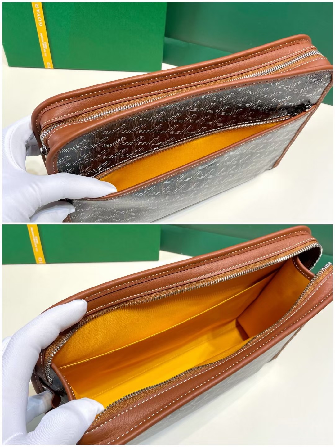 Goyard Jouvence MM Washbag Brown Clutch