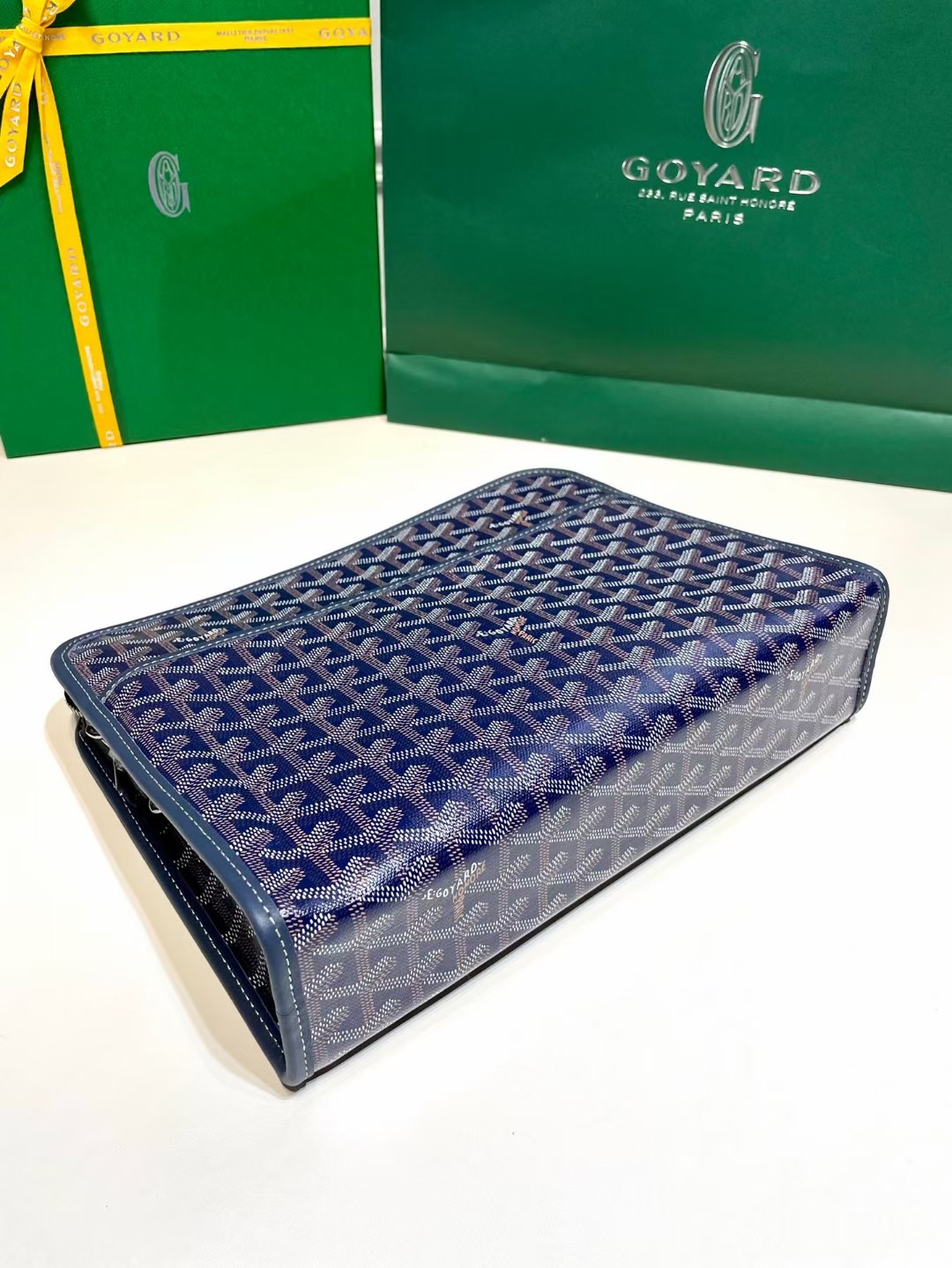 Goyard Jouvence Toiletry Pouch Goyardine GM Blue in Coated