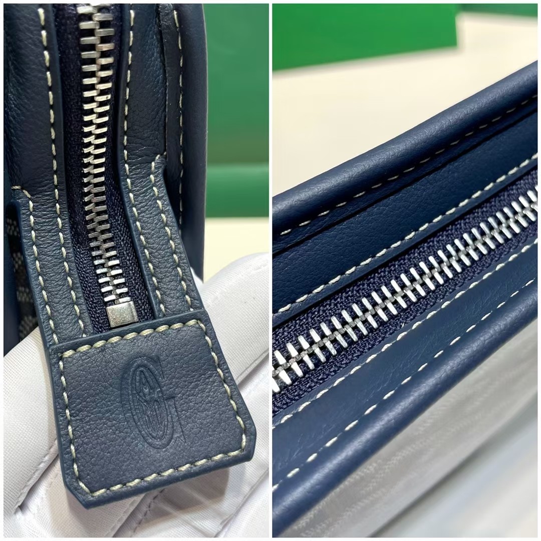 Goyard Jouvence Toiletry Pouch Goyardine GM Blue in Coated