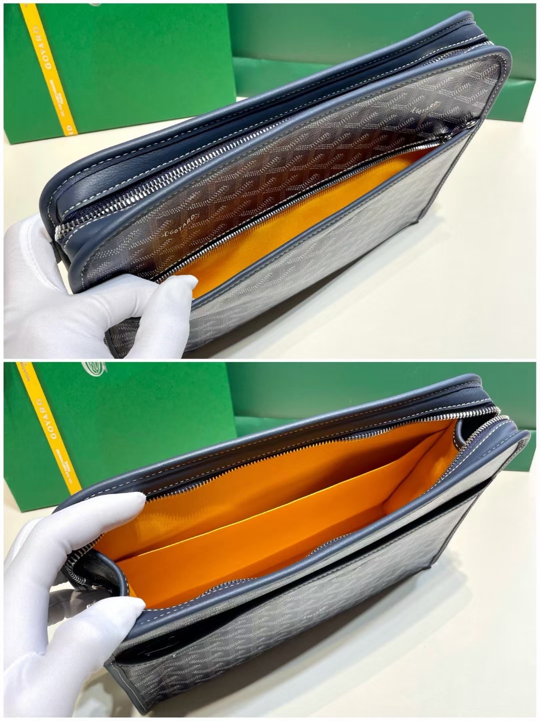 Goyard Jouvence Toiletry Pouch Goyardine GM Blue in Coated