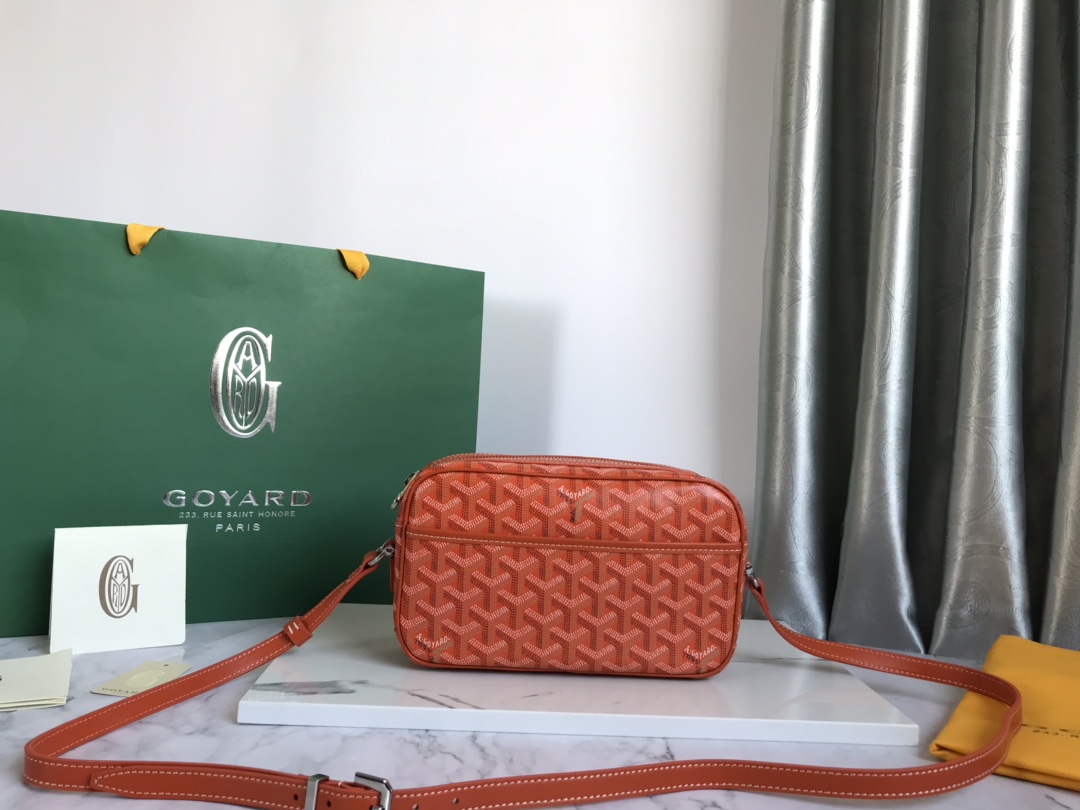 GOYARD Cap Vert Coated Canvas Messenger Bag Orange MATIGNON  00859