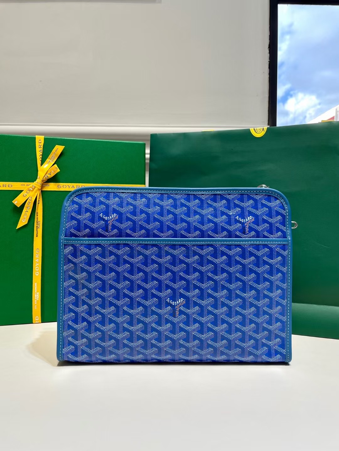 Goyard Jouvence Toiletry Pouch Goyardine GM Blue