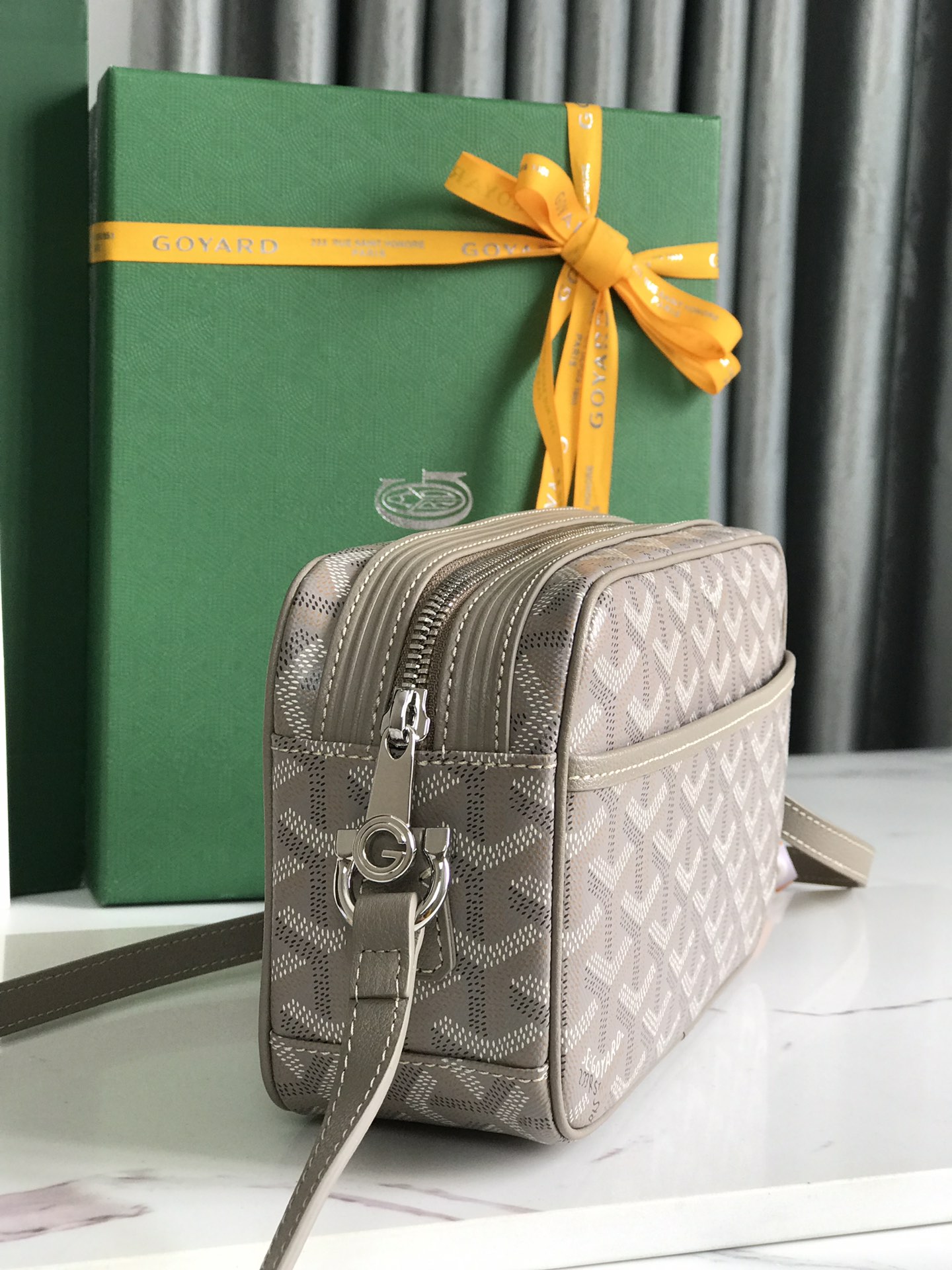 Goyard Cup Vert PM Shoulder Bag brown Leather Cloth