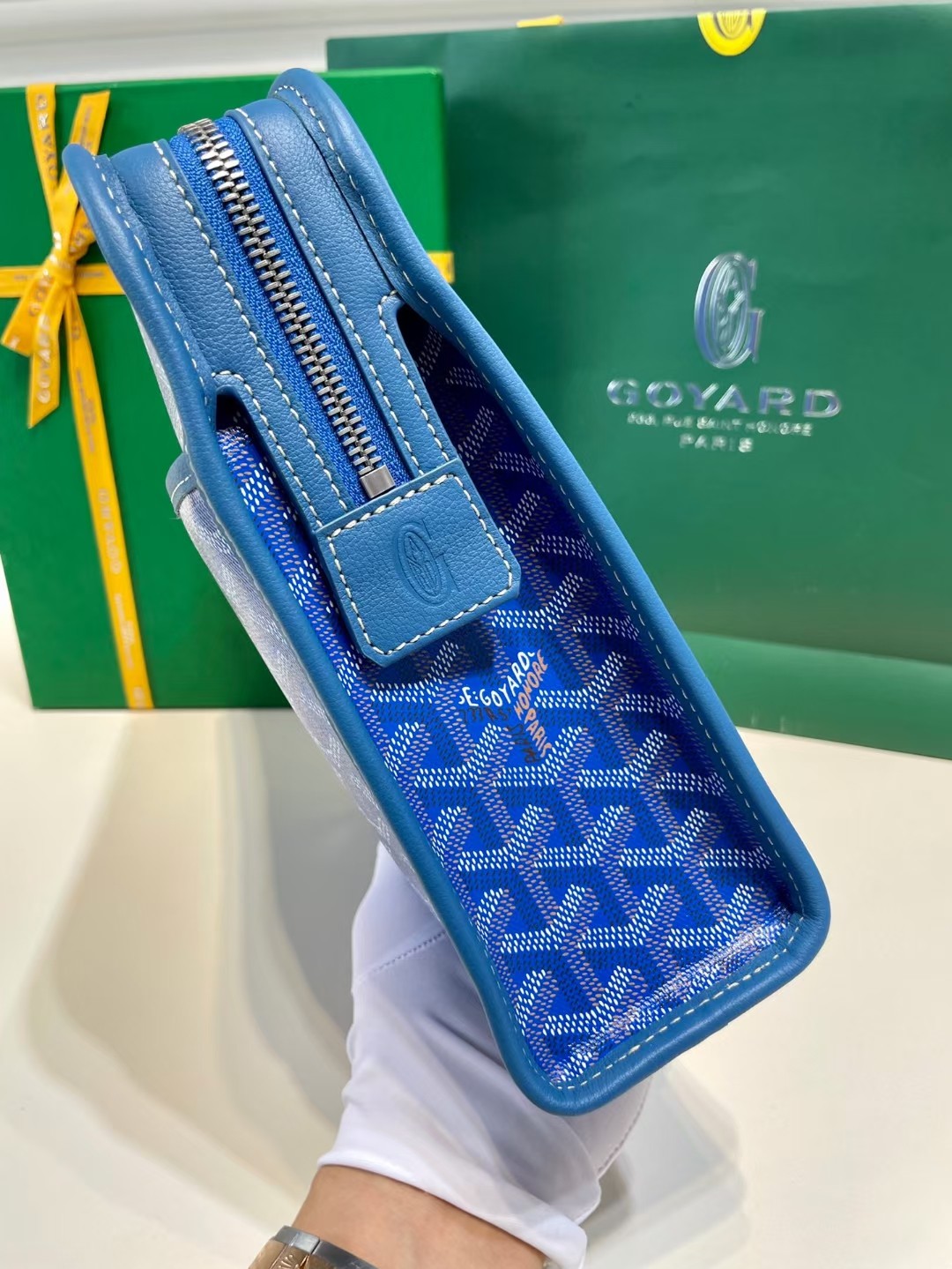 Goyard Jouvence Toiletry Pouch Goyardine GM Blue