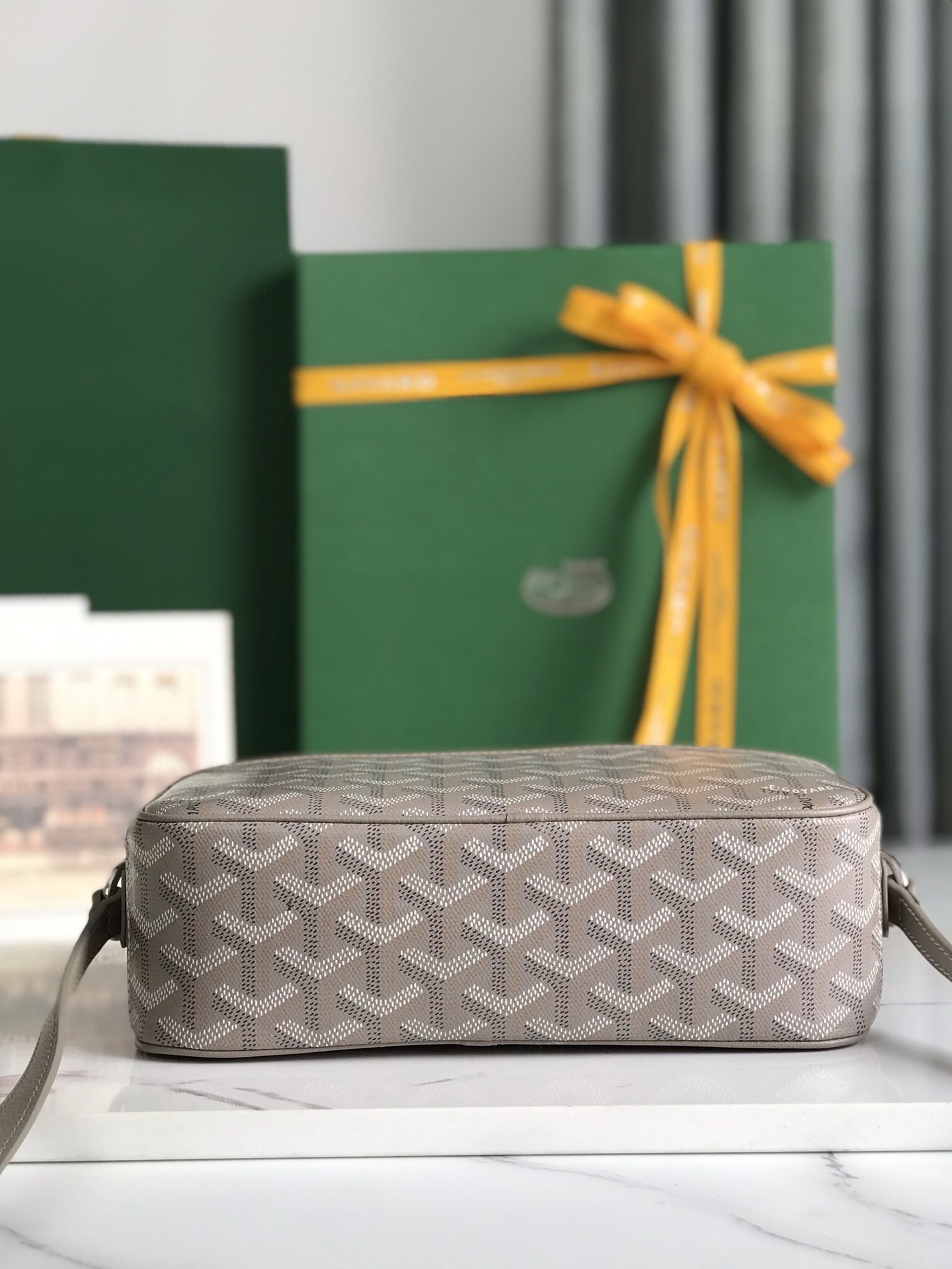 Goyard Cup Vert PM Shoulder Bag brown Leather Cloth