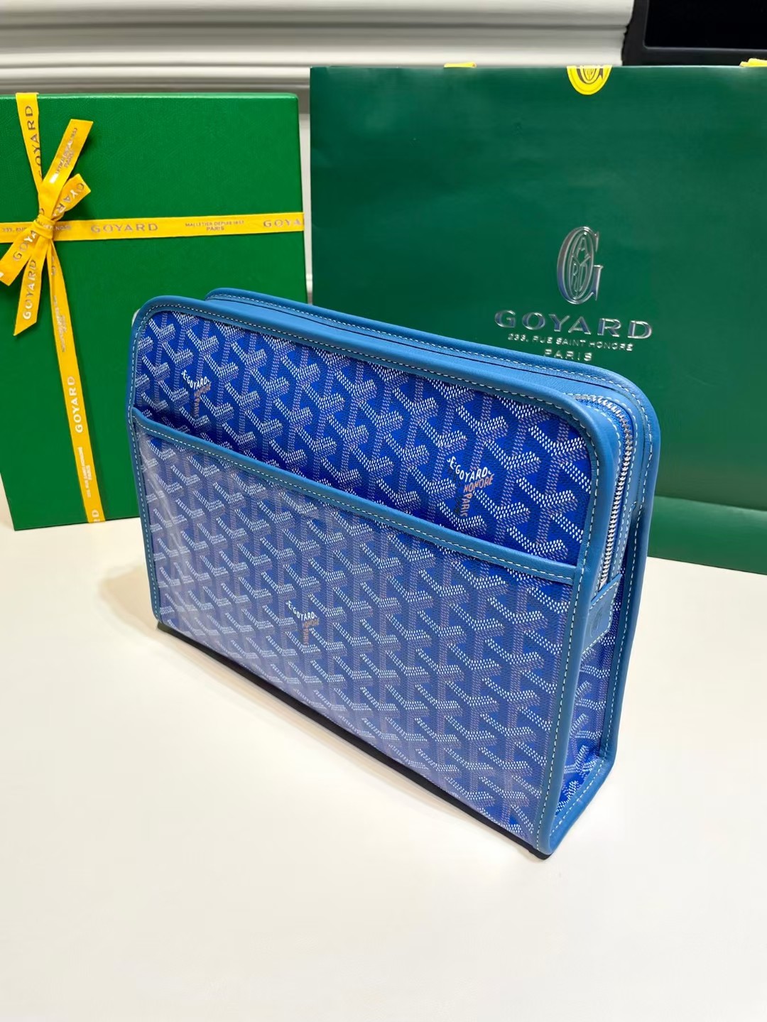 Goyard Jouvence Toiletry Pouch Goyardine GM Blue
