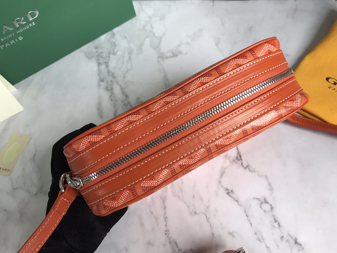 GOYARD Cap Vert Coated Canvas Messenger Bag Orange MATIGNON  00859