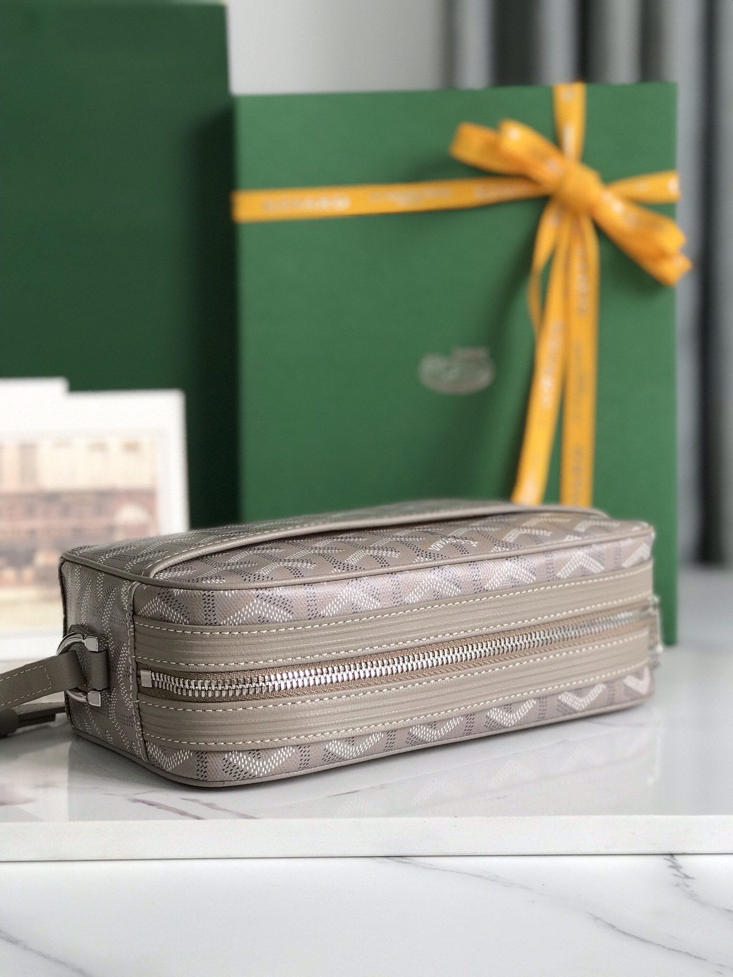 Goyard Cup Vert PM Shoulder Bag brown Leather Cloth